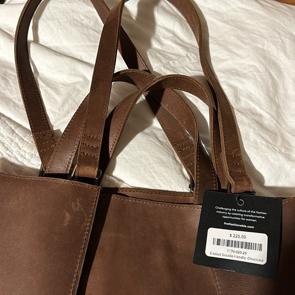 Able Elsabet Double Handle chocolate bag. NWT - Picture 2 of 4